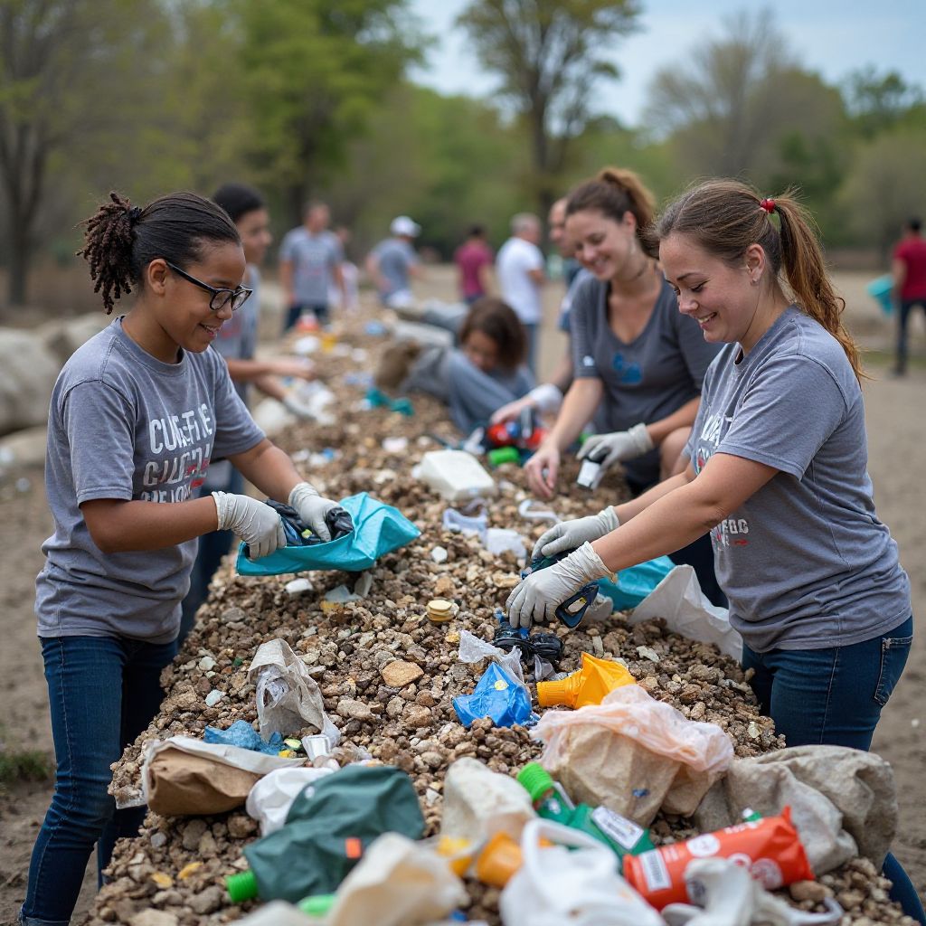 Voluntari la acțiune de curățenie